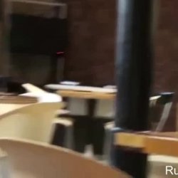 Coffee shop public blowjob